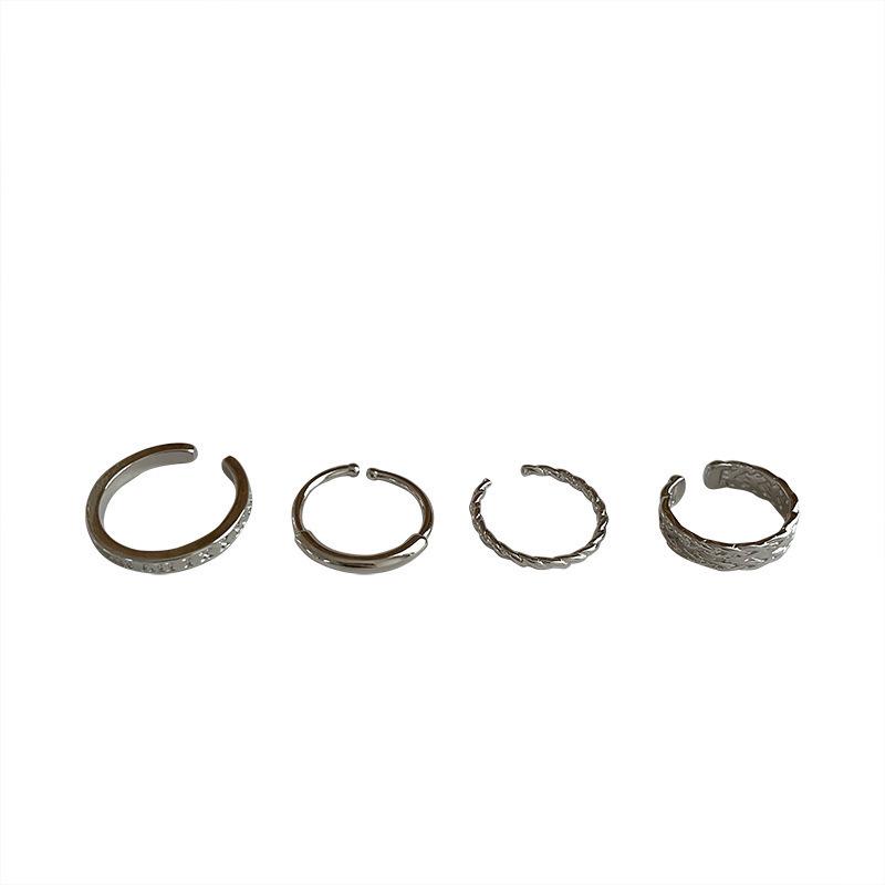 Verstellbares Ring-Set im koreanischen Stil für Damen - Enthält offene Zeigefinger- und Kettenringe