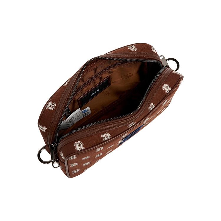 New MLB Monogram Collection Polyester Tofu Bag Combo Bag Camera Bag Shoulder Bag Crossbody Bag Regular Unisex Red Brown 3ACRM012N-43BRD