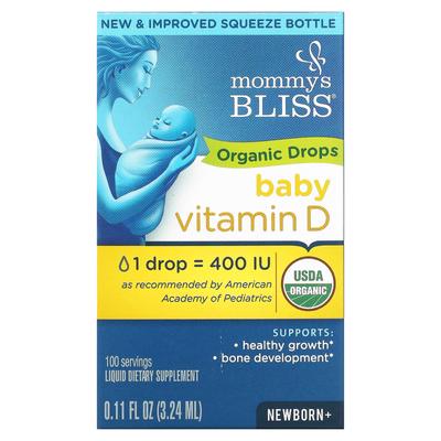 Vitamin D, Organic Drops, Newborn +, 0.11 Fl Oz (3.24 Ml)