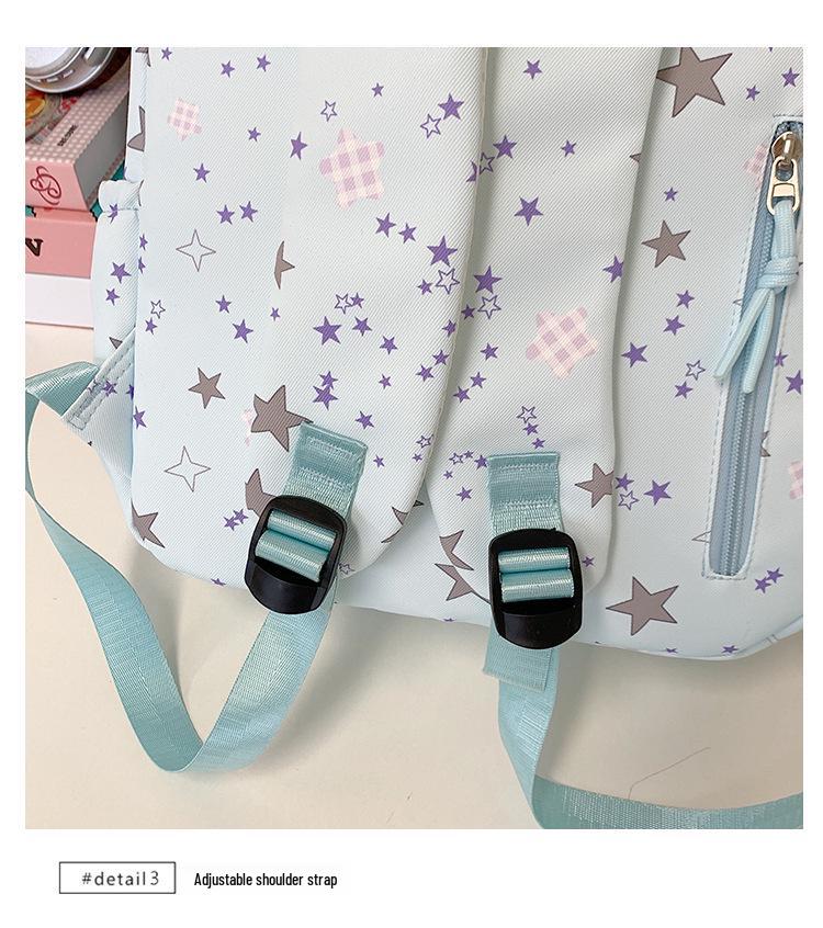 Women's Large Capacity Star Backpack - Lightweight, Cute, and Simple for Primary To High School Students