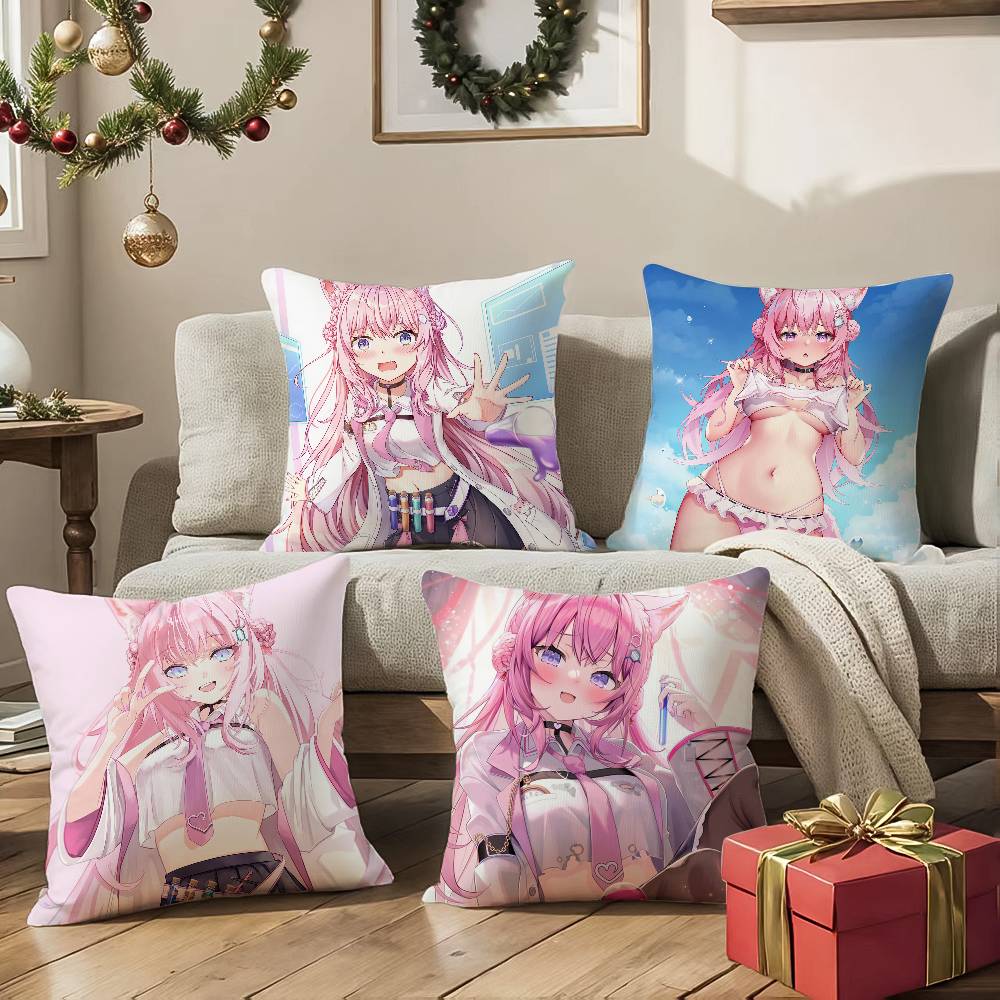 Anime Singer H-Hakui KoyorSi Pillow Case Anti-dustmite Pillowcase Invisible Zipper Silky Short Plush Sofa Cushion Cover