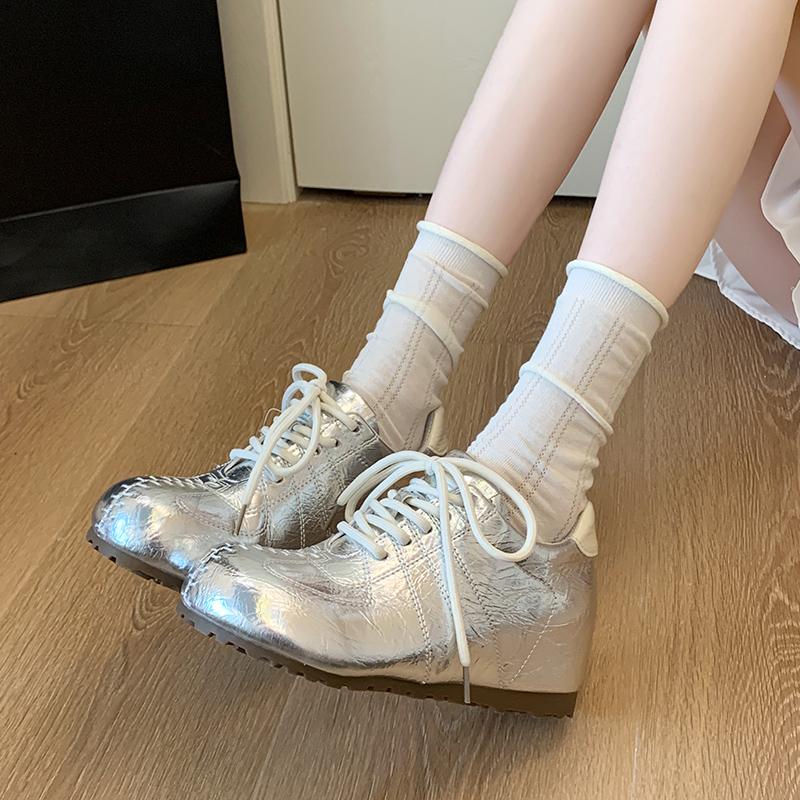 Fashion 5CM Height-increasing Loafers Comfortable Anti-Slip Work Dance Casual Shoes Women's Footwear Rubber Sole Mircrofiber Leather
