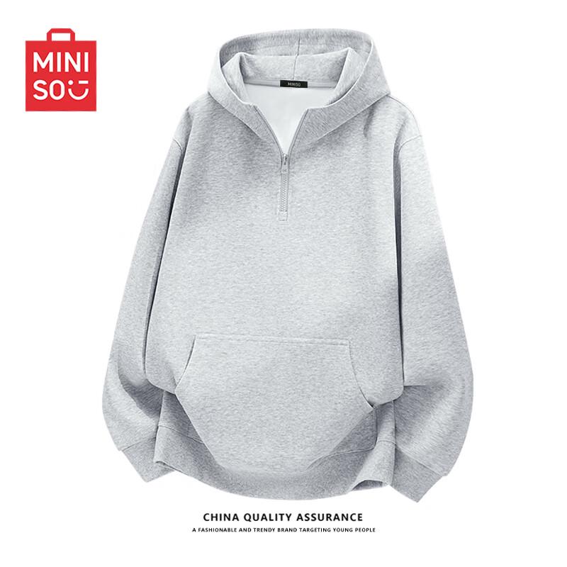 

MINISO Men s Half-Zip Hooded Oversize Sweatshirt L