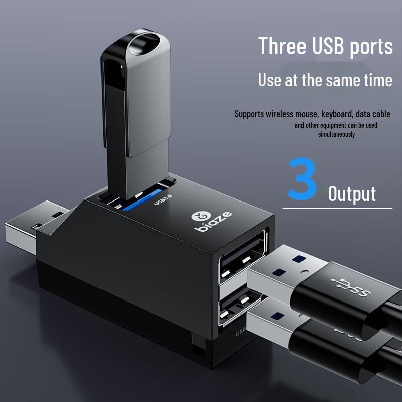 Biazi 3-Port USB 3.0 Hub with Expansion Cable Adapter