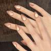 Glitzernde Aufklebenägel Kurz Mandel Gel Aufkleben Katzenaugen-Nagel Neutral Kurz Stiletto Falsche Nägel Acryl Oval Falsche Nägel Maniküre-Sets für Frauen