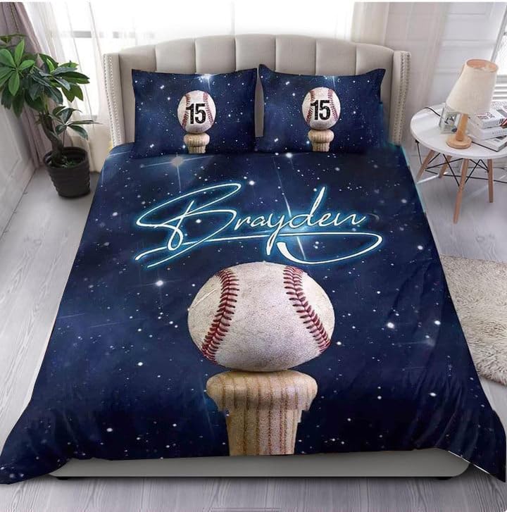 

Baseball Duvet Covers Queen For Boys Kids Sports Comforter Cover Baseball Field Bed Set Ball Game Gaming Gamer Quilt Cover 3 Pcs EU Single(135x200cm)
