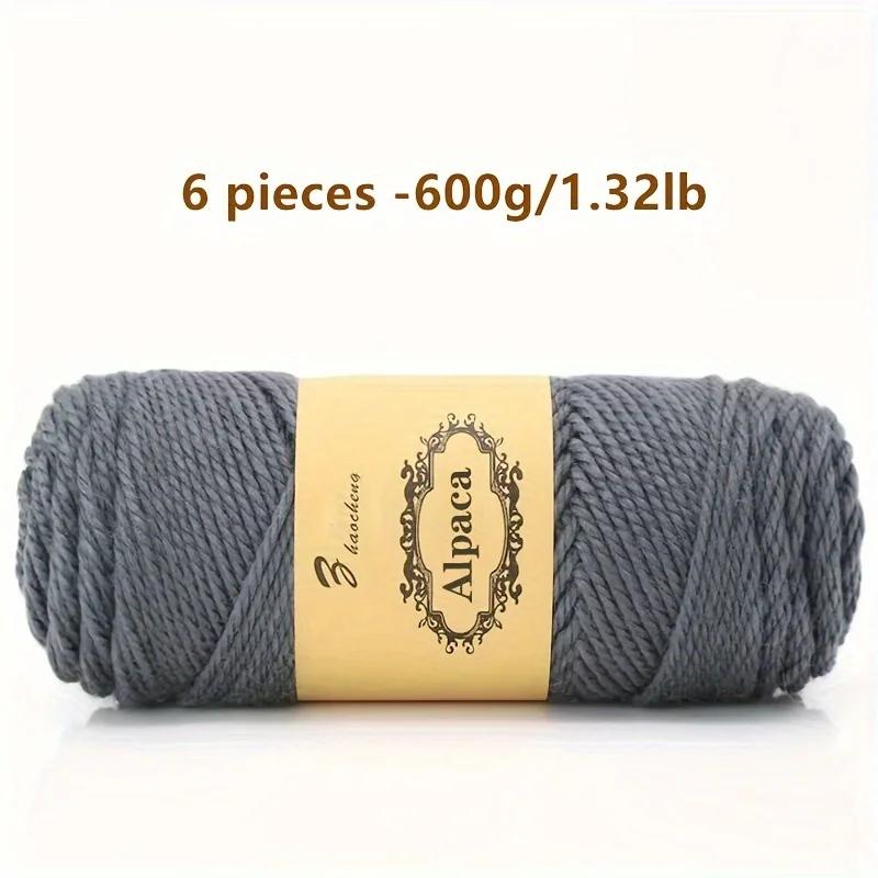 6 Pcs Premium Soft & Durable Alpaca Blend Yarn Worsted Weight, Perfect for Knitting Sweaters Assorted Colors
