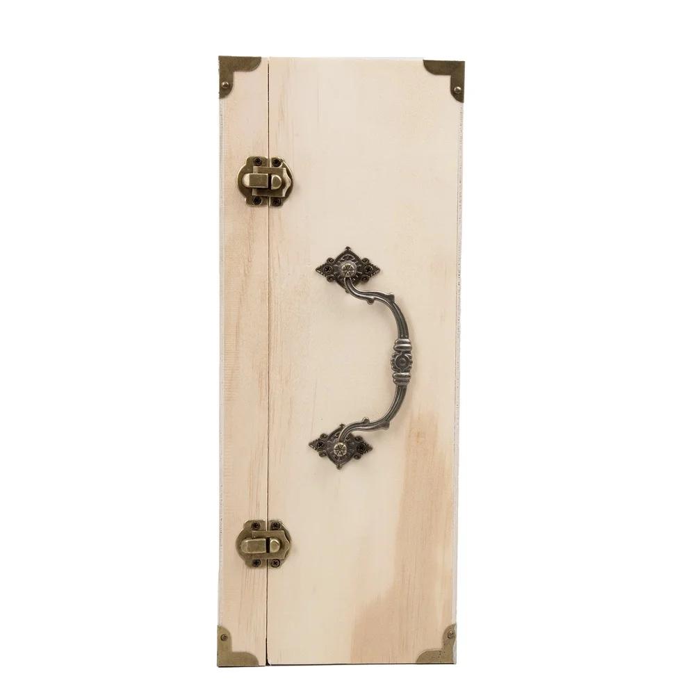 Unfinished Wood Keepsake Storage Box with Metal Latches and Handle DIY Craft Projects Jewelry Office Supplies Organization