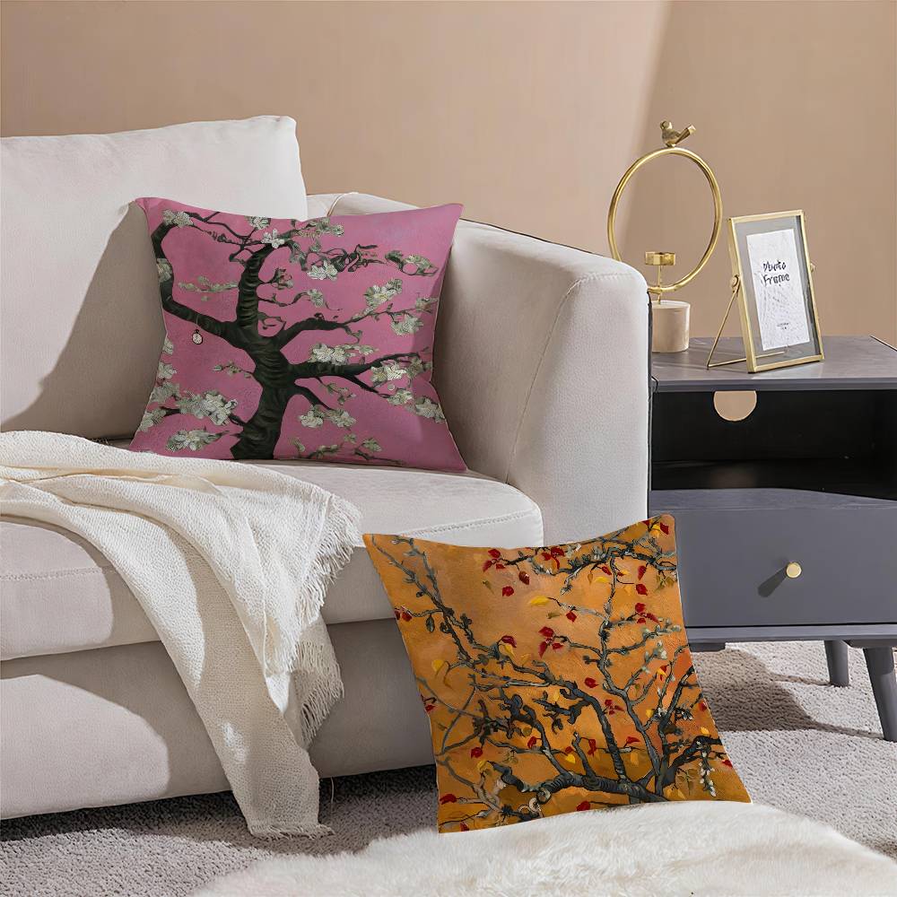 Watercolor Painting of Orchid Plants Pillow Case Silky elegant Comfort Sofa Bed Invisible zipper Beach pillowcase