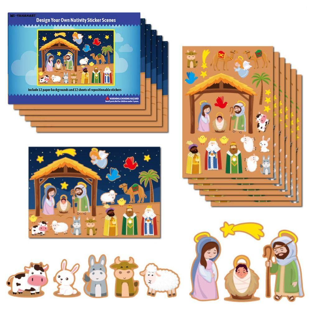 Nativity Nativity Stickers Recognition Training DIY Puzzle Games Sticker Christmas Crafts Gifts