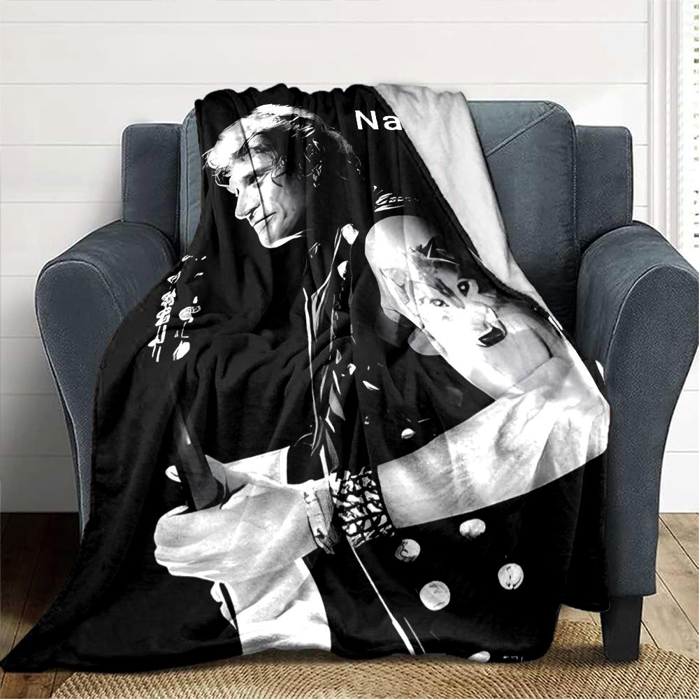 Customiz Name Personality Johnny Hallyday Blanket Soft &Warm Sofa Office Bed Travel Lunch Break Blanket, Gift Suitable All Seasons