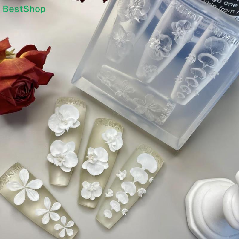 3D Transparent Silicone Nails Mold DIY Nail Art Decorations Phalaenopsis Flower Manicure Templates For Nails Jewelry Crafts