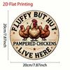 Vintage Metal Wall Art Rooster Stars Round 8 Inch Tin Sign Kitchen Decor