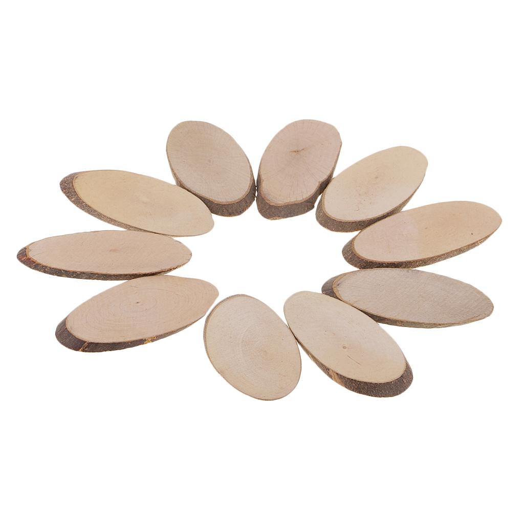 Oval Wood Slices, 10Pcs Natural Unfinished Small Wood Slices for DIY Crafting