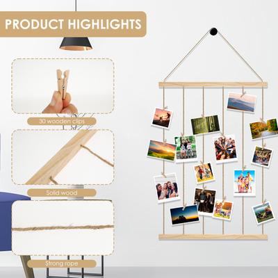 DIY Photo String Versatile LED Photo Hanging Display Picture Frames Collage Wall Decor Install Sturdy Hanging Multiple Pictures