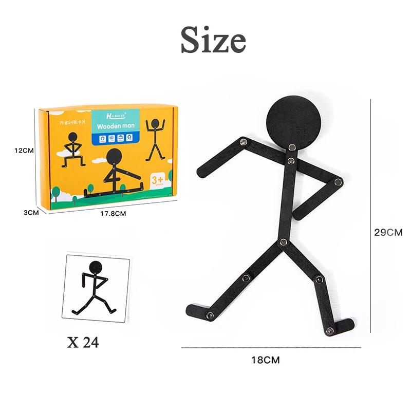 Sport Wooden Man Material Diy Puzzle Toys Boards Educational Game Early Learning Toy For Children Preschool Fine Motor Training