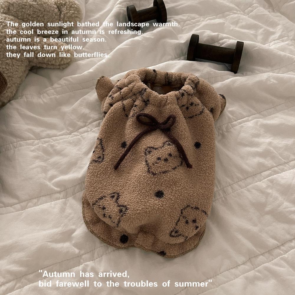 

Autumn Winter Pet Vest Thickened Double Sided Warm Dog Clothes Pet Supplies Teddy Sleepwear Cat Home Clothing for Small Dogs S