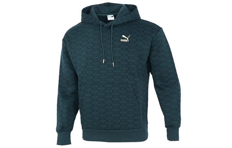 PUMA The Mascot T7 Sweatshirts Men s Green Hooded Moderate Regular 534409-80 L
