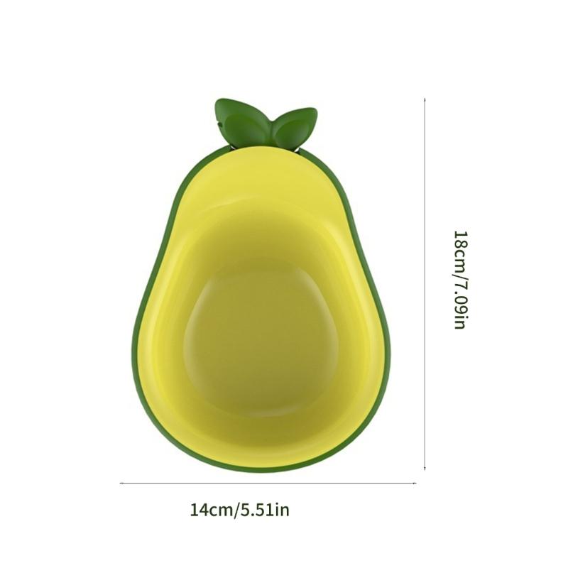 Cats Feeding Set Avocado Design 3 In 1 Removable Bowl Water Dish Food Container Integrated Can Opener Safe Plastic