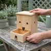 Carpenter Bee Trap for Outside Hanging Bee Trap Eco-Friendly Wooden Bee Trap for Safe Outdoor Wasp Control