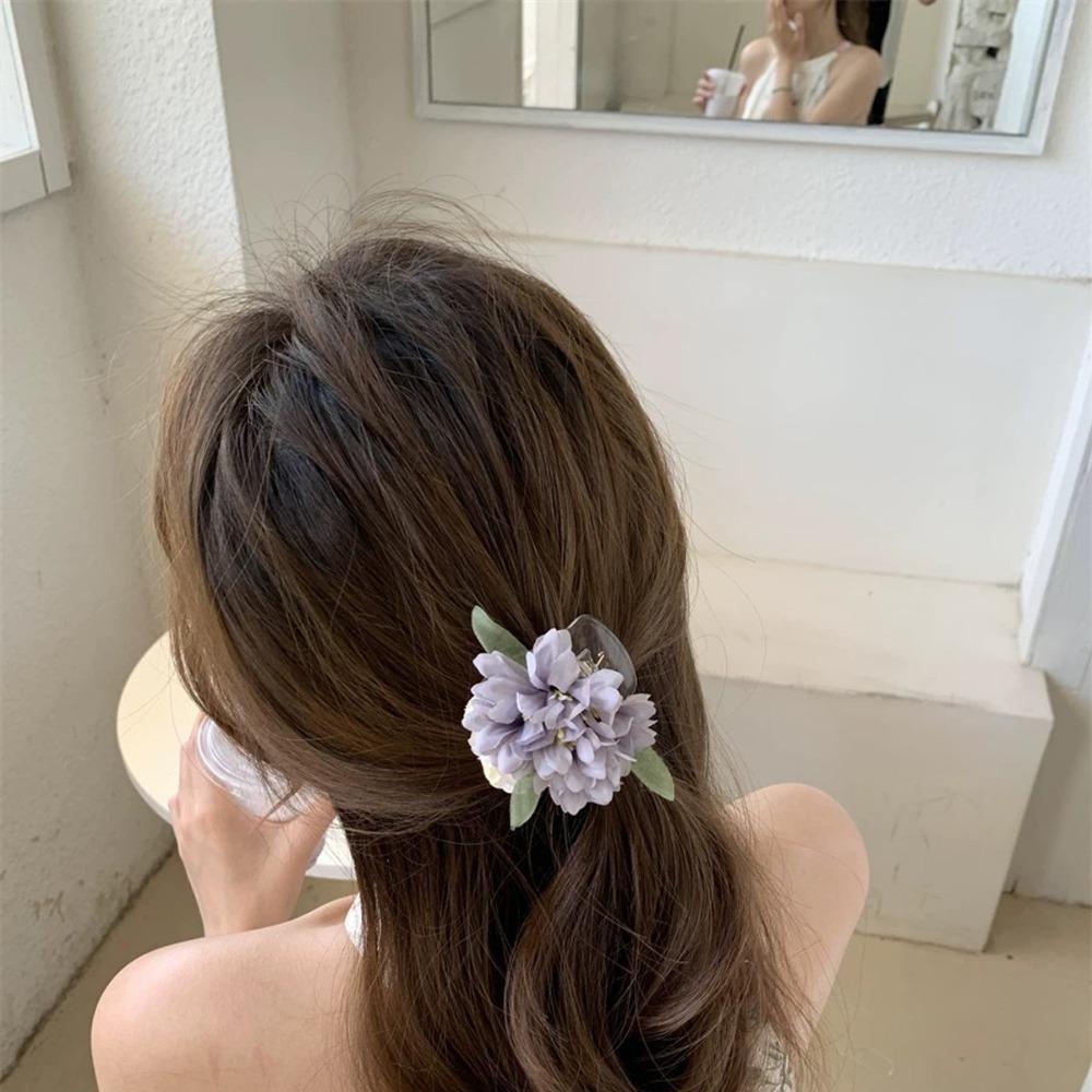 Seaside Artificial Flower Hairpin Cloth Bohemian Style Hair Clip Cute Flower Hair Clip  Holiday