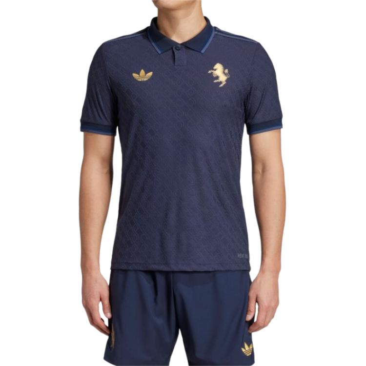Adidas Originals SS24 Third Authentic Juventus Series Casual Sports Short Sleeve Football Shirt Men Tops Legend-Ink IY5252