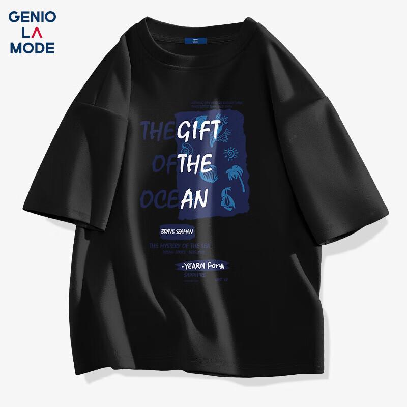 GENIOLAMODE Men's Casual Loose Fit Crew Neck T-Shirt