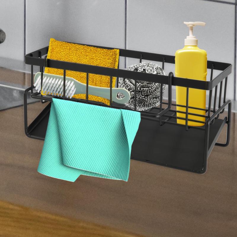 Kitchen Stainless Steel Sink Drain Rack Sponge Storage Faucet Holder Soap Drainer Towel Rack Shelf Organizer Kitchen Accessories