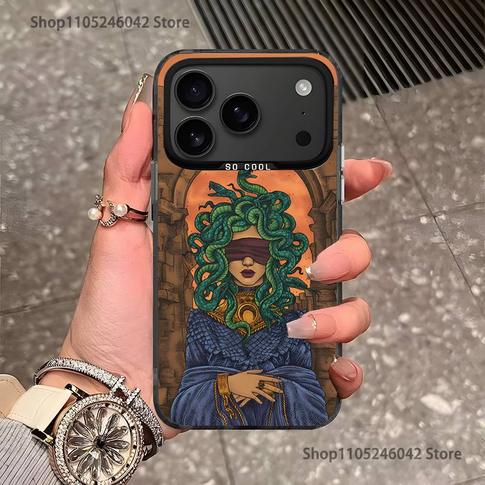 Medusa Greek Mythology Look At Me For Black Candy Matte Cover iPhone 17,16,15,14,13,12,11,Mini,Pro,E,SE4,XS,MAX