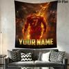 Custom Name Cristiano Ronaldo Wall Tapestry Aesthetic Wall Hanging Printed Fabric Blanket Decorative Tapestries for Bedroom Living Room Home Decor