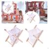 1/12 Dollhouse Miniatures Laundry Basket Folding Clothes Ornaments Wooden Furniture