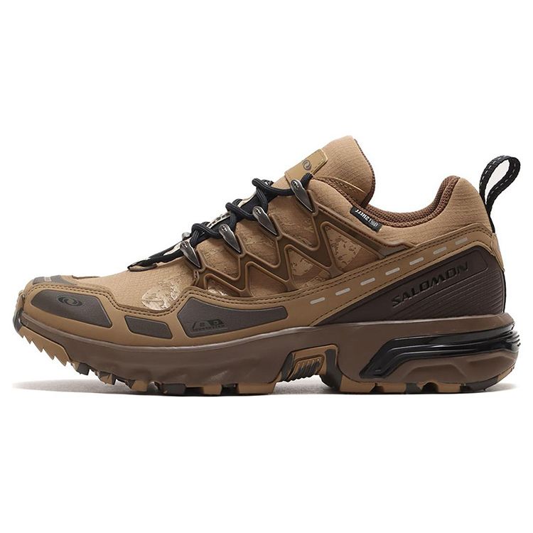 SALOMON Acs + Cswp Strata Fossil Fabric Round Toe Comfortable Breathable Supportive Grip Low Top Outdoor Functional Shoes Men Shoes Brown Gray 475042