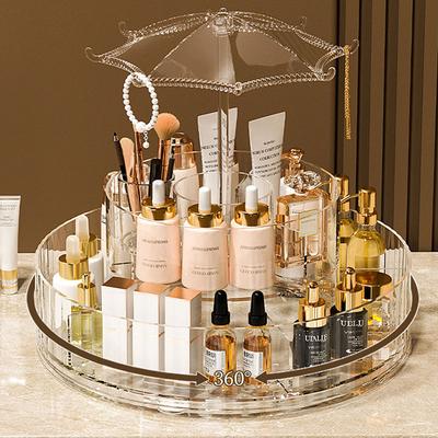 Organizzatori per Trucco Scatola Portaoggetti Cosmetici Girevole a 360° Scaffale Espositore Custodia Portaoggetti per la Cura della Pelle Organizzatore da Bagno Casa