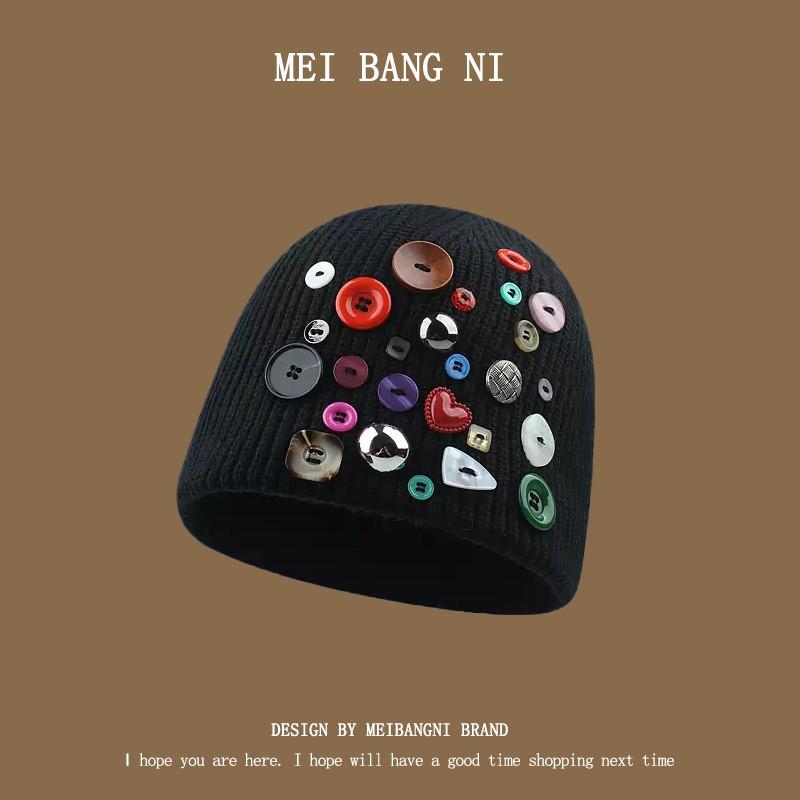 

Knitted Womens Wool Hat With Windproof Warmth For Winter Casual Fashion чёрный