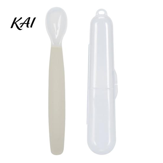 Safe Kitchenware for Kids Silicone Baby Feeding Spoon, Soft Non Slip Training Utensil, Easy BPA Free Utensils Cleaning Complementary Spoon Infants And