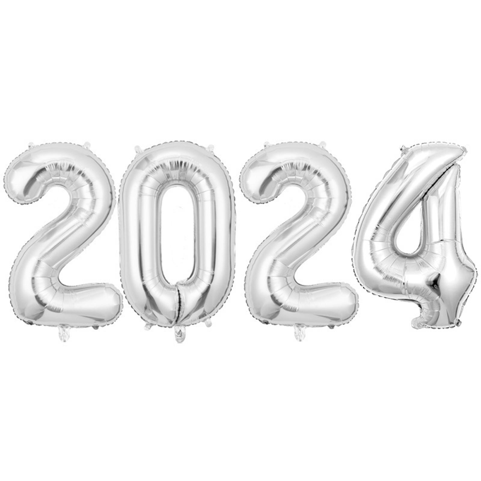 

2024 Digital Balloonn Party Balloonn Settings New Year s Day Decoration Indoor Garden Decoration Welcoming New Year s Balloonn срібний