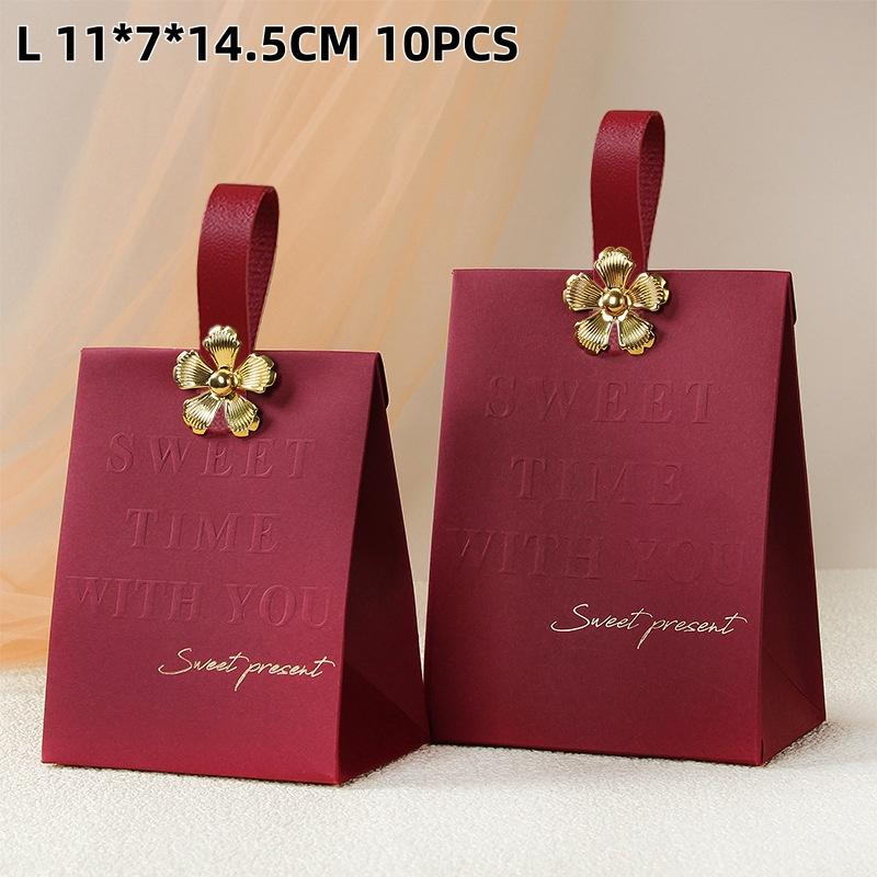 10 יחידות קופסת מתנה יצירתית ניידת קופסת נייר לממתקים לחתונה אריזות למסיבה קופסת נייר