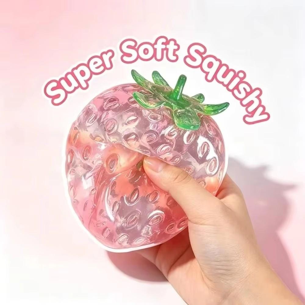 Erdbeerform Erdbeer Squishy Spielzeug TPR Erdbeer Fidget Spielzeug Erdbeer Quetschspielzeug Kinderspielzeug