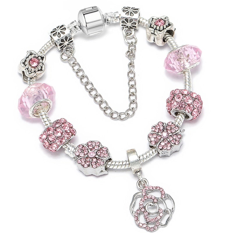 Trendiges Silbernes Liebes Schlüssel Anhänger Armband Mit Murano Glasperlen Für Frauen Ehefrau Schmuck Geschenk 20cm
