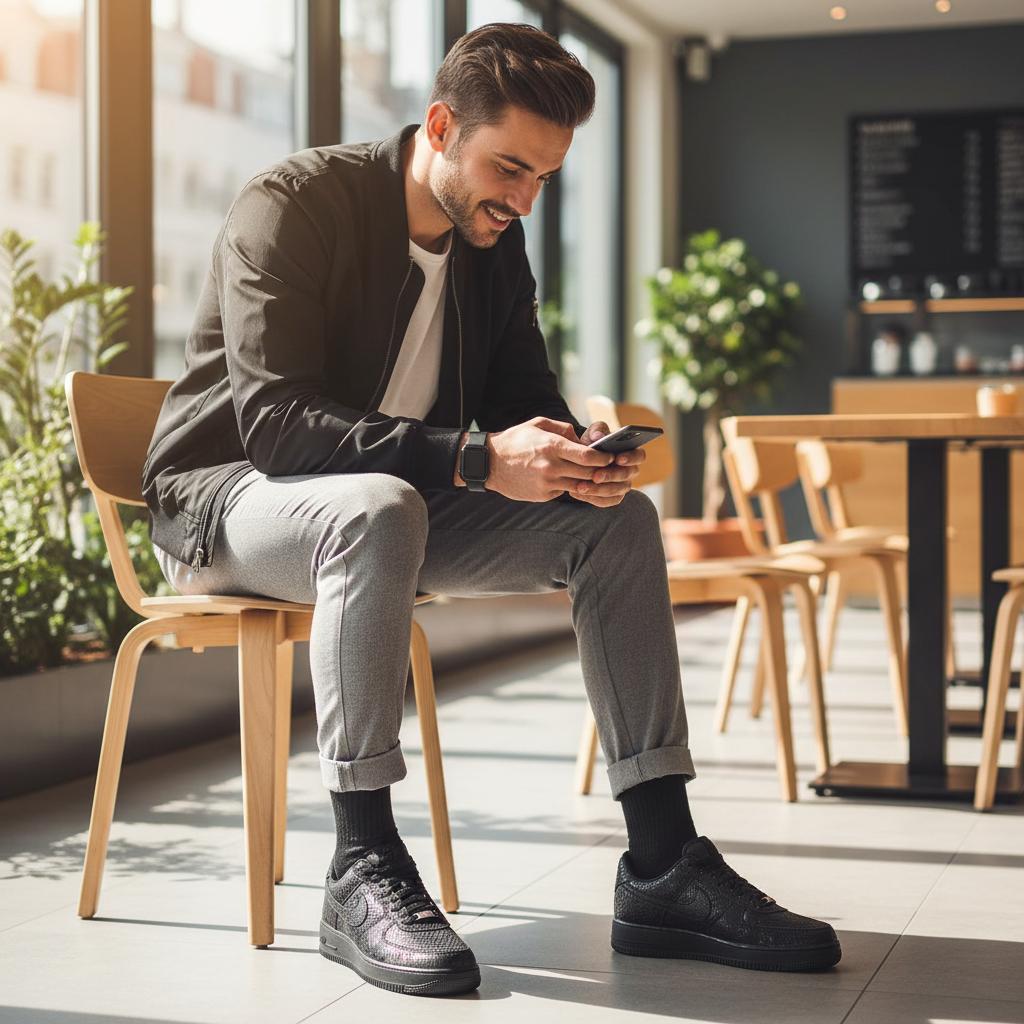 Kobe Bryant x Nike Air Force 1 Low Triple Black Herren Sneaker IB0018-003