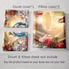 Angels Roses Clouds Bedding Duvet Cover Sets Duvet Covers Pillowcases Gifts (1 * Duvet Cover 2 * Pillowcases, Without Duvet Insert)