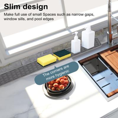 Alfombrilla de Silicona Antideslizante Estrecha y Larga, Resistente al Calor, Impermeable, Secado, Multifuncional para Cocina