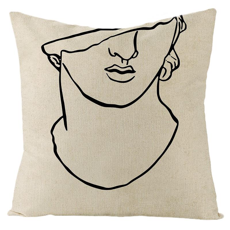 Severský Abstraktní Geometrický Lněný Povlak na Polštář Domácí Měkký Nábytek Polštář Kryt