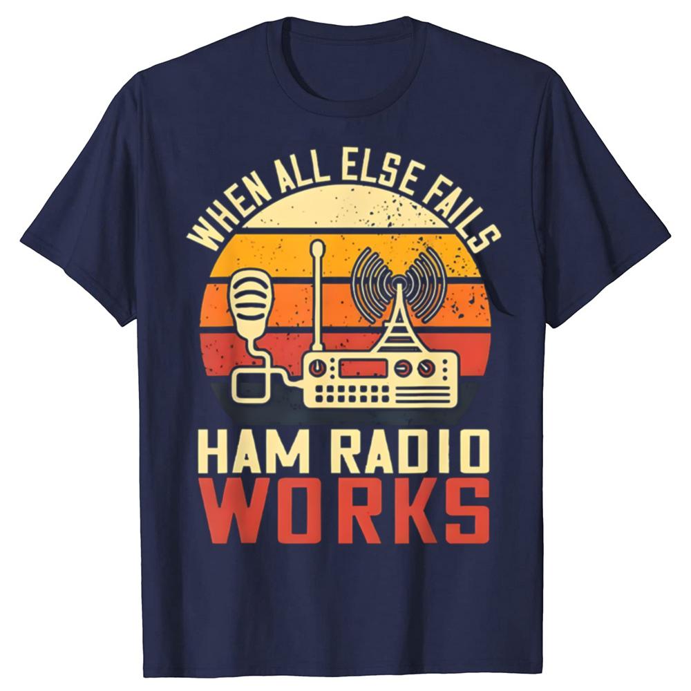 Funny Amateur Ham Radio Graphic T-shirts Men Women's Fashion Casual Tshirt 100% Cotton Loose Oversized T Shirt