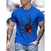 3D Spider Printed Short Sleeve T-shirt Summer Casual Tops Outdoor Breathable Crew Neck T Shirt for Men Clothes Trend Streetwear