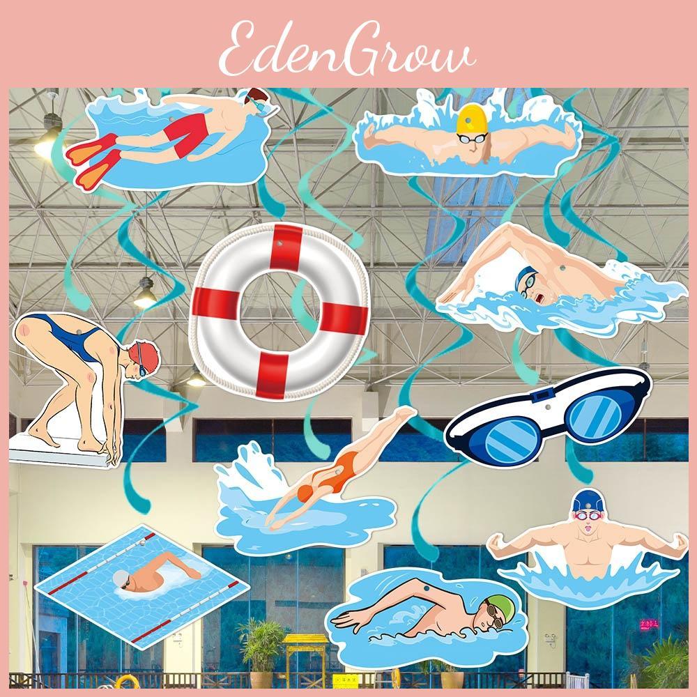 Swimming Themed Summer Birthday Party Activity Decoration Spiral Pendant