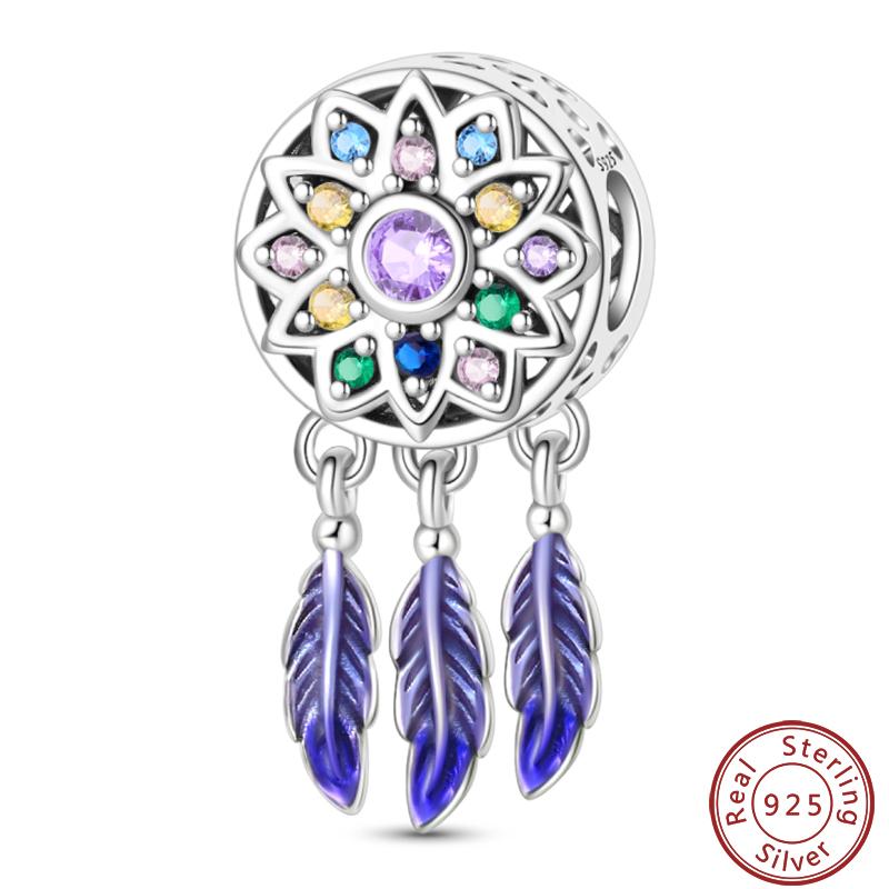 100% Copper Crescent Circular Dreamcatcher Net Lucky Blessing Series Charms Beads 3Mm Diy Fine Jewelry Making