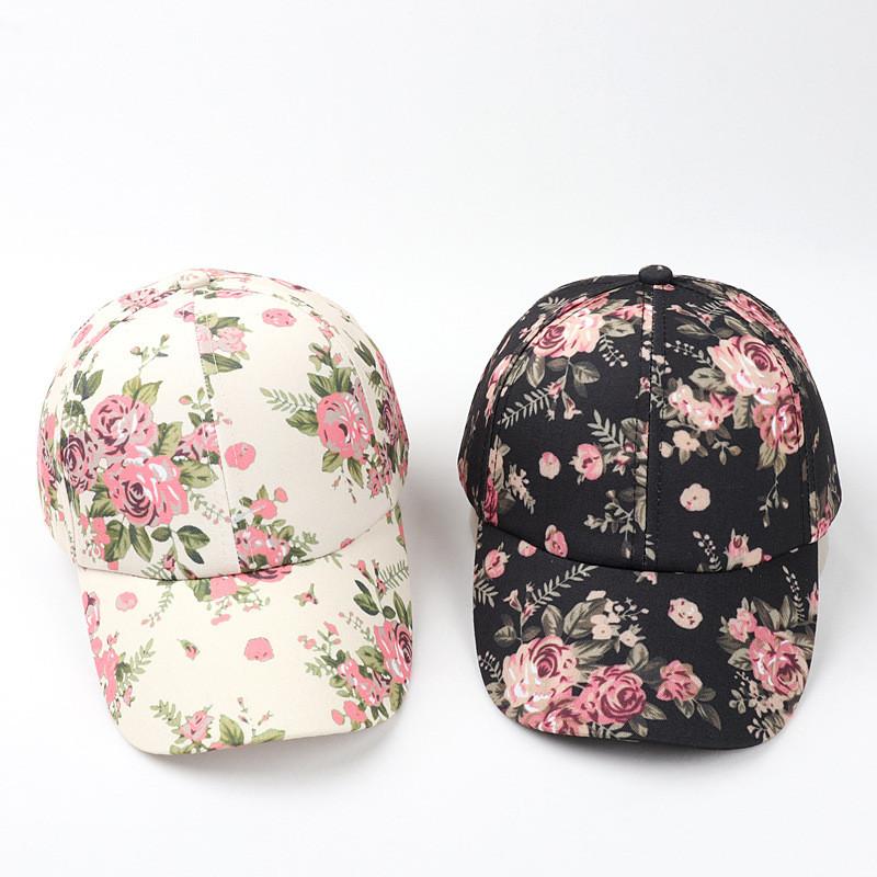 Süße Baseballkappe mit botanischem Muster für Damen mit UV-Schutz und Belüftungsmerkmalen