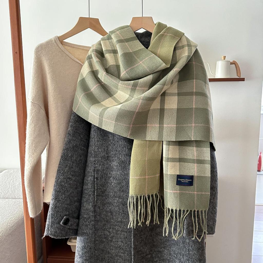 Autumn and Winter Retro Atmosphere Warm Scarf Women's Shawl Versatile Commuting Tassel Fine Sand Imitation Cashmere Scarf