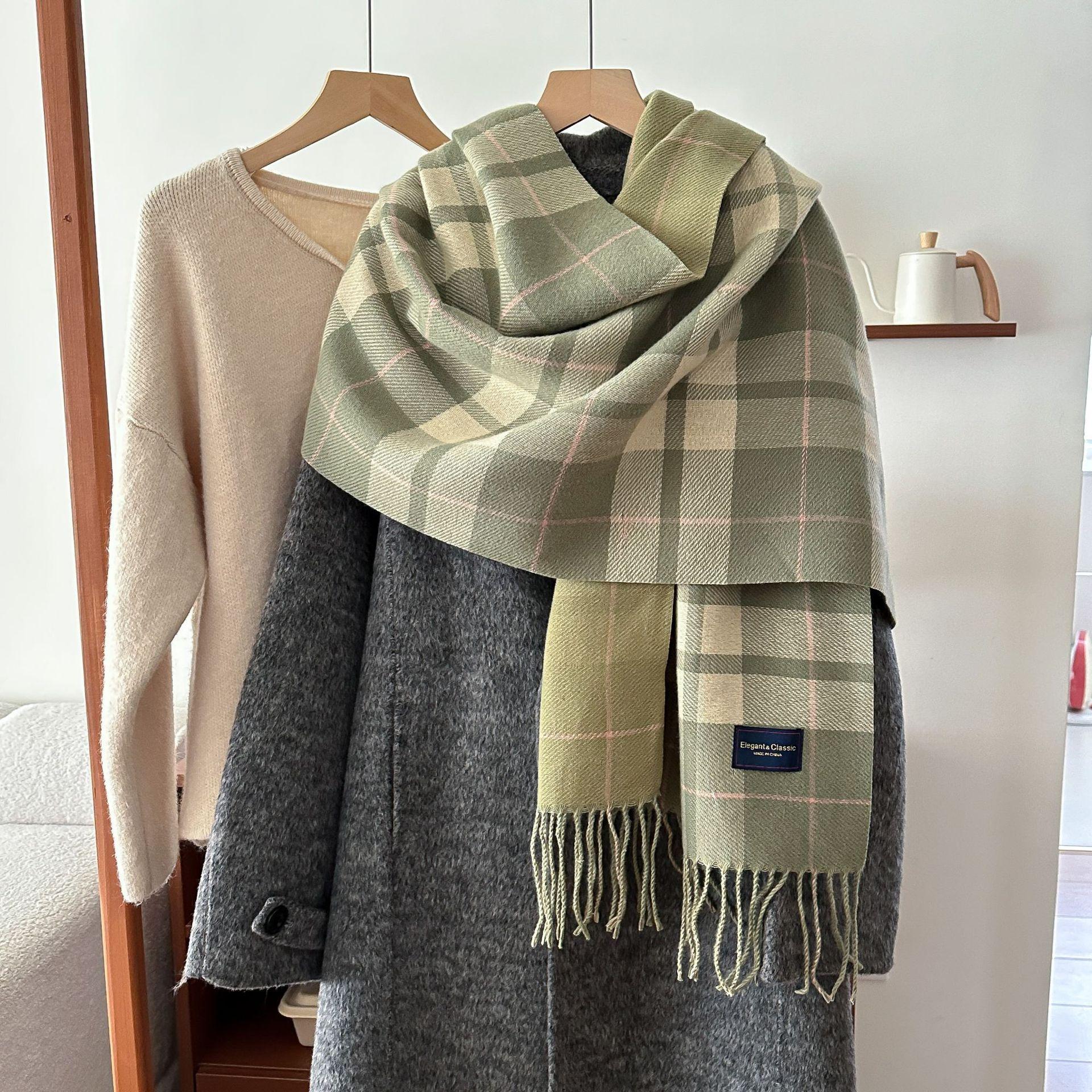 

Autumn and Winter Retro Atmosphere Warm Scarf Women s Shawl Versatile Commuting Tassel Fine Sand Imitation Cashmere Scarf 54*205cm